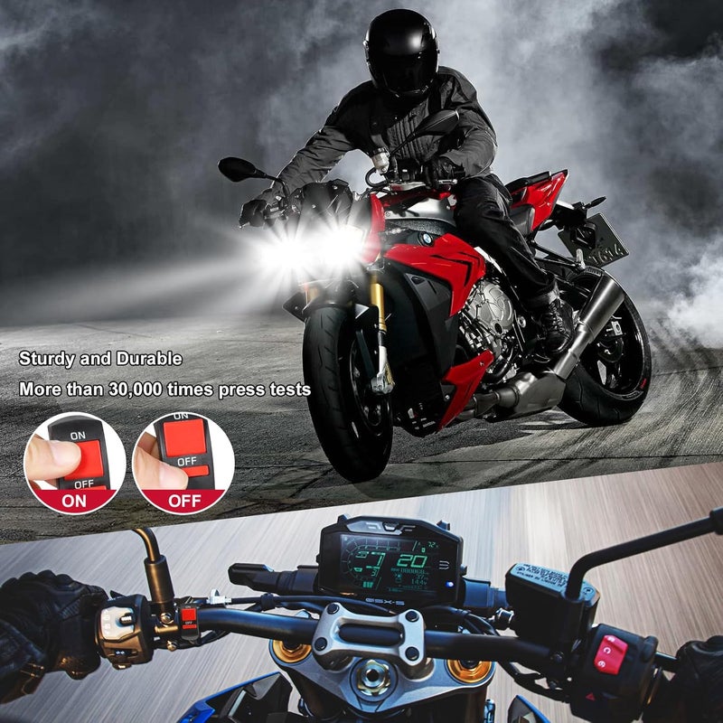 OFFROADTOWN LED Light Bar Wiring Harness Kit w/Motorcycle Handlebar Switch 7-8'' 2 Leads Harness for Headlight Driving Fog Lights Auxiliary Lights for ATV Dirt Bike Bicycle - Image 4